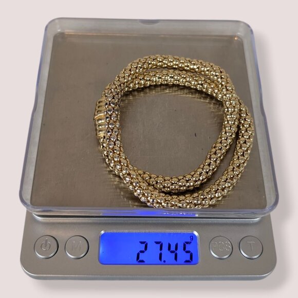 (2/$20) V. Bumpy Hollow Mesh Chain Magnetic Clasp Necklace - Picture 5 of 5